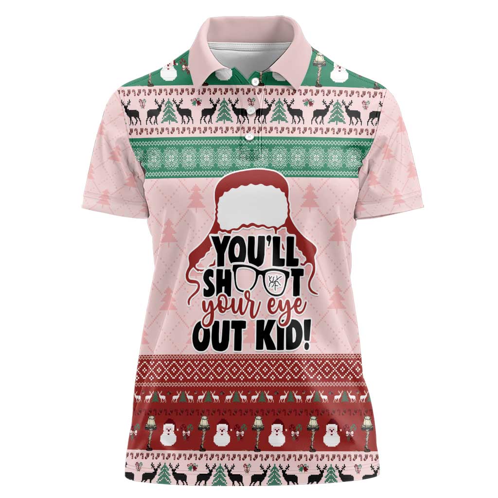 Christmas Story Women Polo Shirt You'll Shoot Your Eye Out - Wonder Print Shop