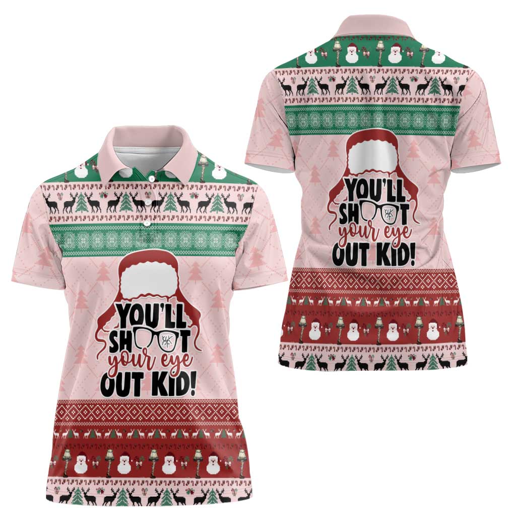 Christmas Story Women Polo Shirt You'll Shoot Your Eye Out - Wonder Print Shop