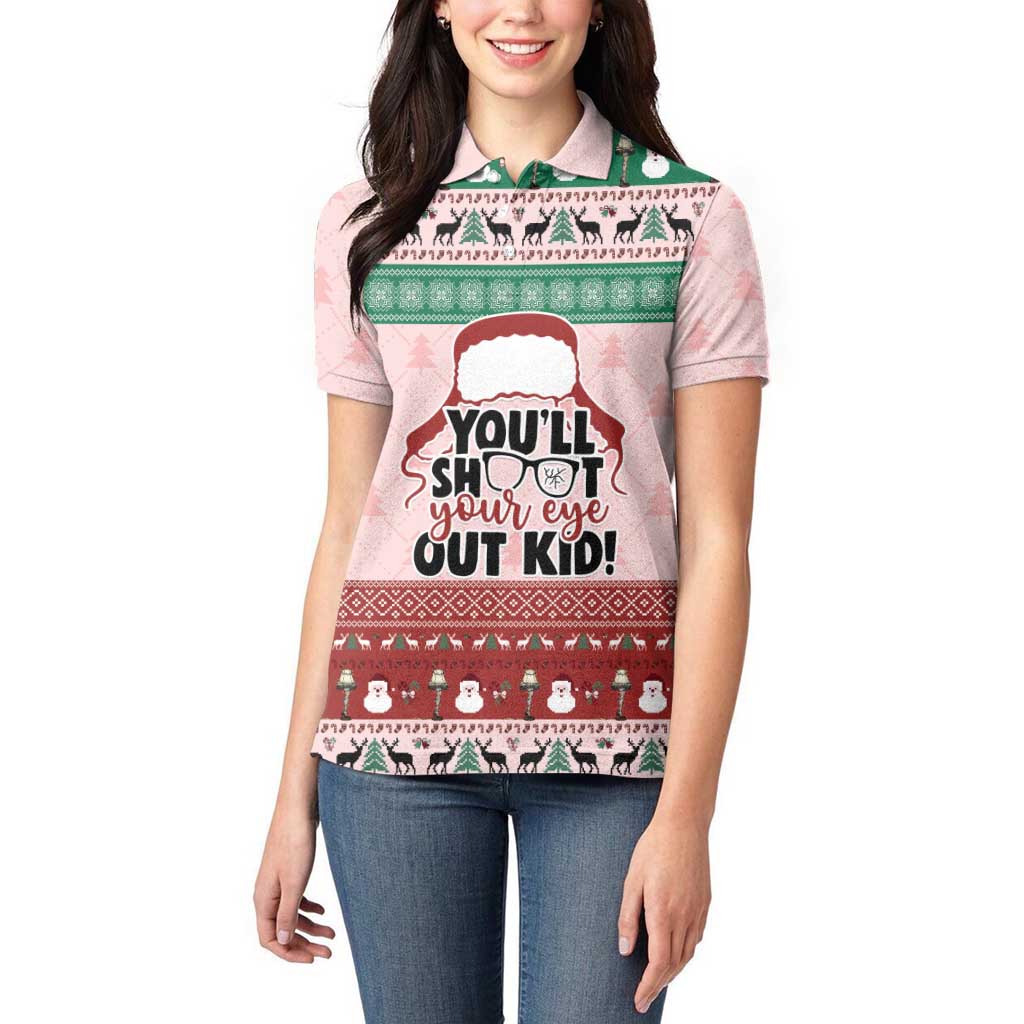 Christmas Story Women Polo Shirt You'll Shoot Your Eye Out - Wonder Print Shop