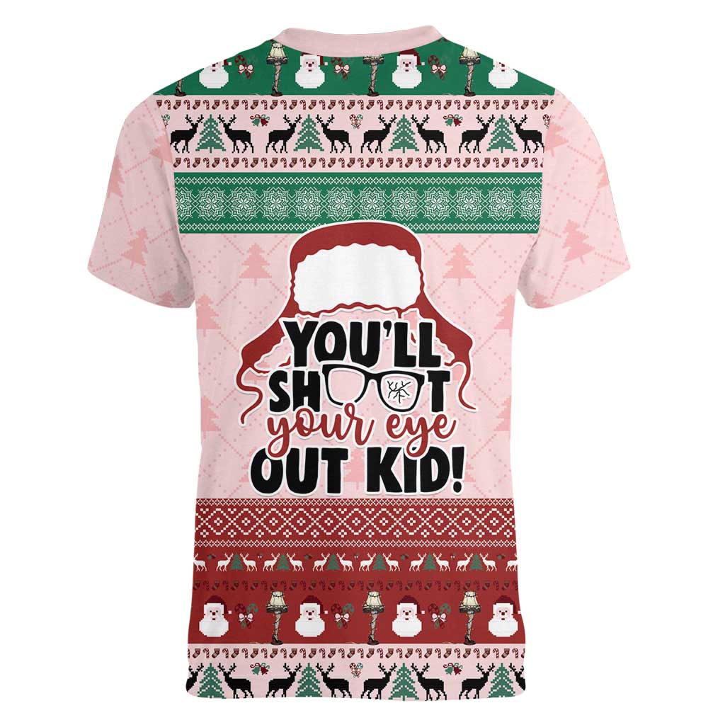 Christmas Story Women V-Neck T-Shirt You'll Shoot Your Eye Out - Wonder Print Shop
