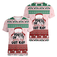 Christmas Story Women V-Neck T-Shirt You'll Shoot Your Eye Out - Wonder Print Shop