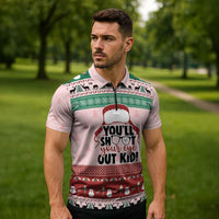 Christmas Story Zipper Polo Shirt You'll Shoot Your Eye Out - Wonder Print Shop