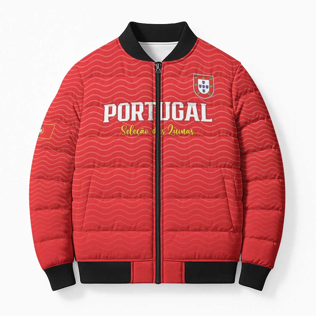 Custom Portugal Football Bomber Puffer Jacket Never Back Down 2026