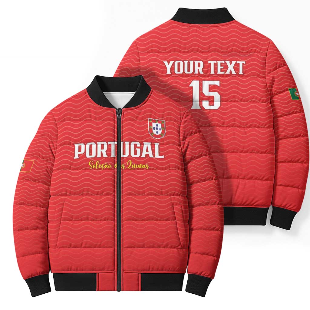 Custom Portugal Football Bomber Puffer Jacket Never Back Down 2026