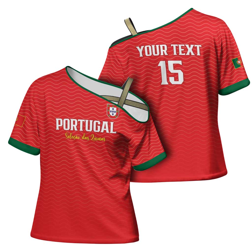Custom Portugal Football Cross Shoulder Shirt Never Back Down 2026