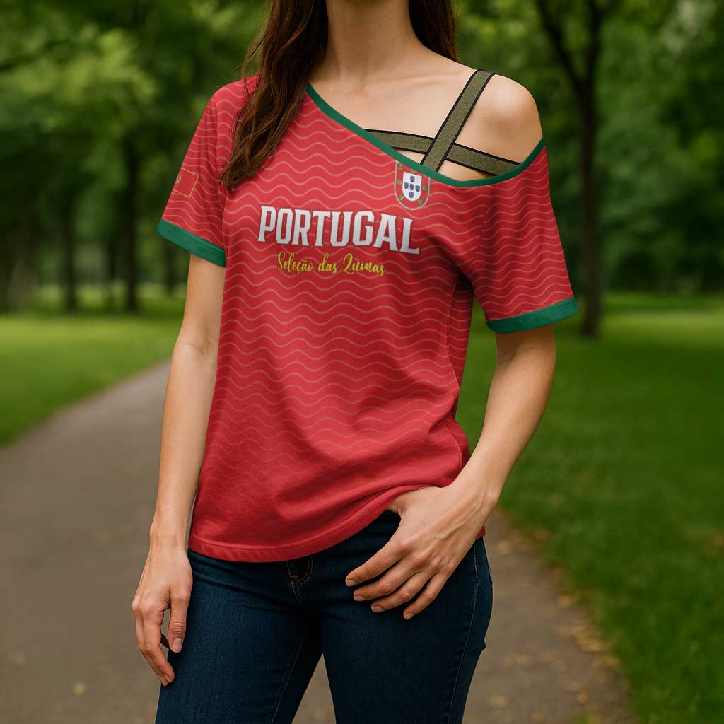 Custom Portugal Football Cross Shoulder Shirt Never Back Down 2026
