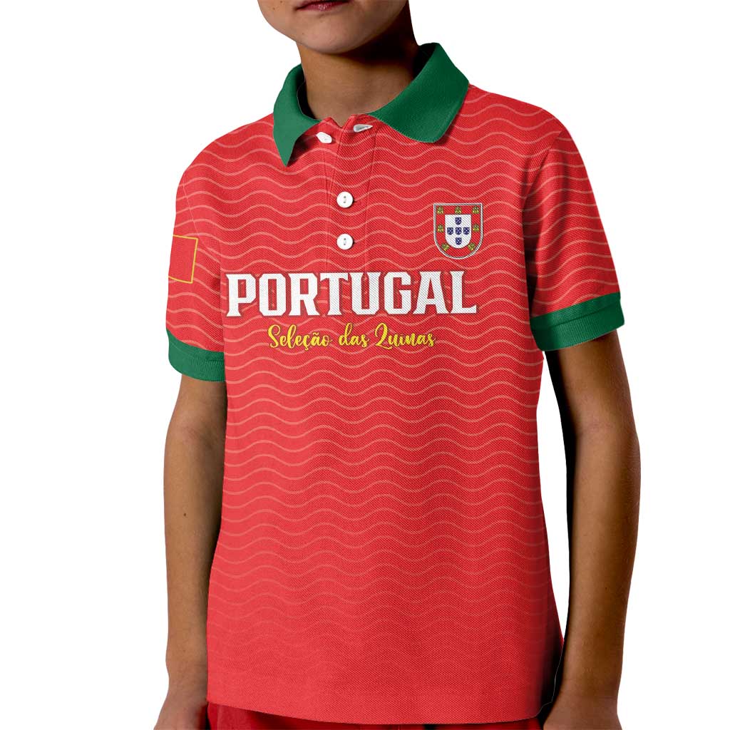 Custom Portugal Football Kid Polo Shirt Never Back Down 2026