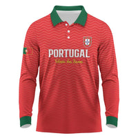 Custom Portugal Football Long Sleeve Polo Shirt Never Back Down 2026