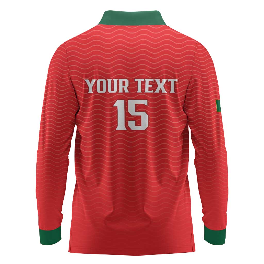 Custom Portugal Football Long Sleeve Polo Shirt Never Back Down 2026