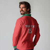 Custom Portugal Football Long Sleeve Polo Shirt Never Back Down 2026