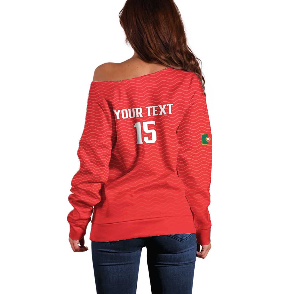 Custom Portugal Football Off Shoulder Sweater Never Back Down 2026