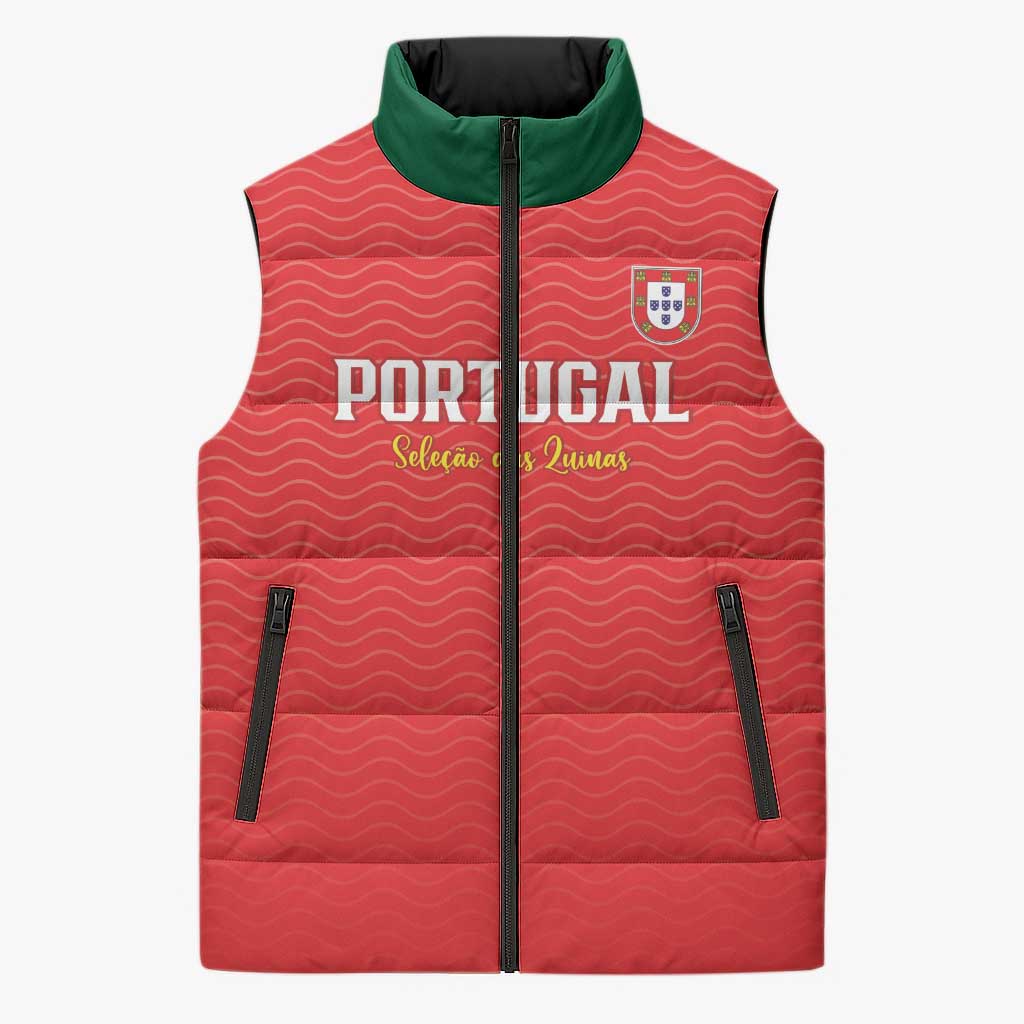 Custom Portugal Football Sleeveless Puffer Jacket Never Back Down 2026
