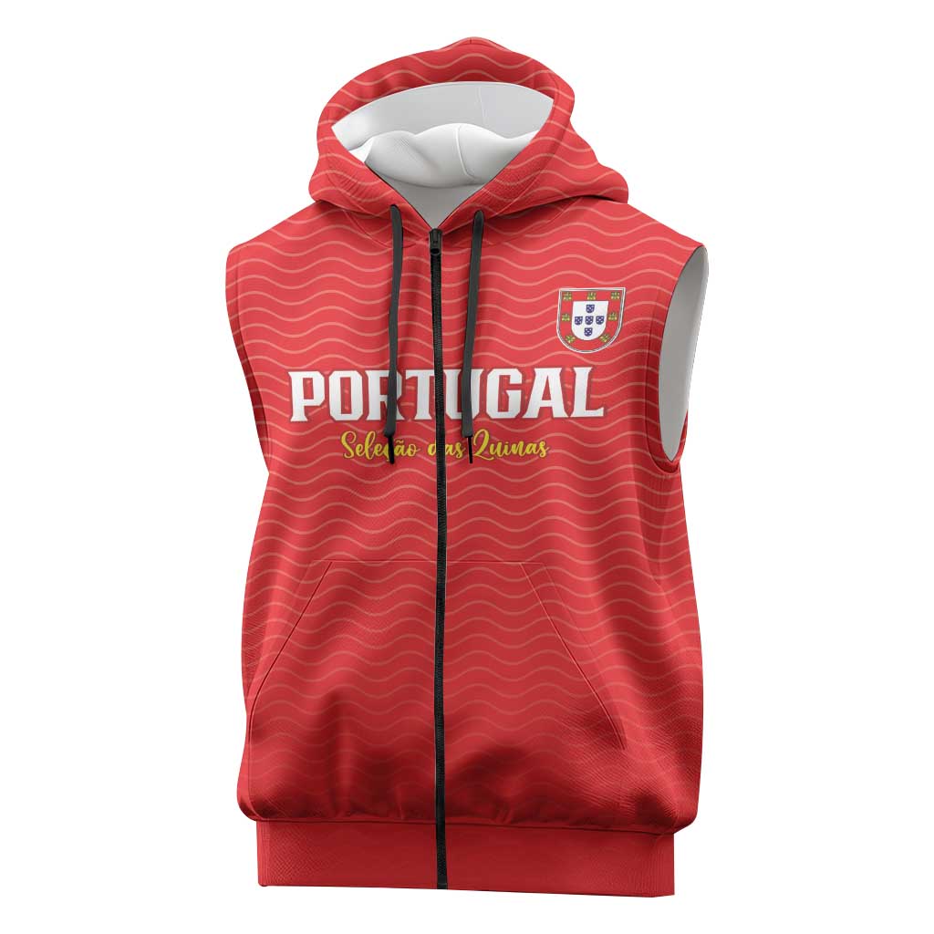 Custom Portugal Football Sleeveless Zip Hoodie Never Back Down 2026