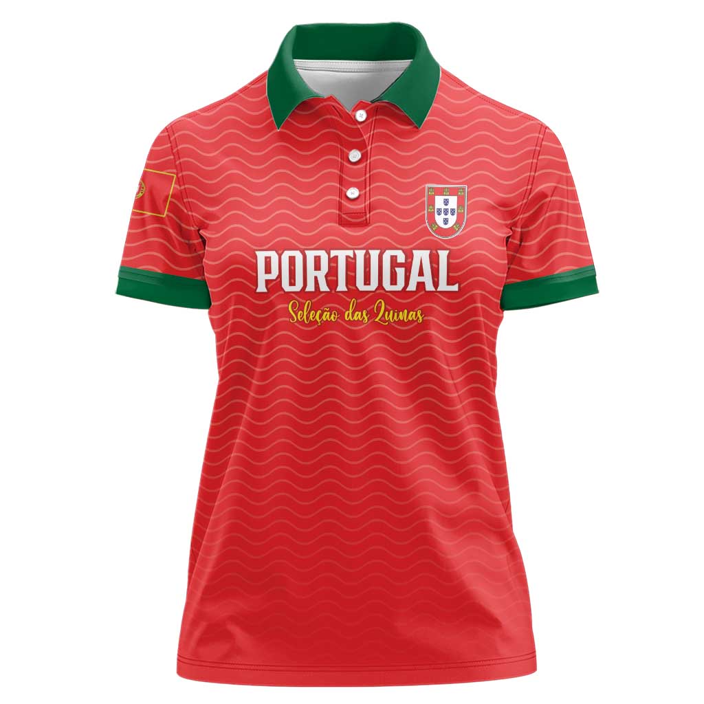 Custom Portugal Football Women Polo Shirt Never Back Down 2026