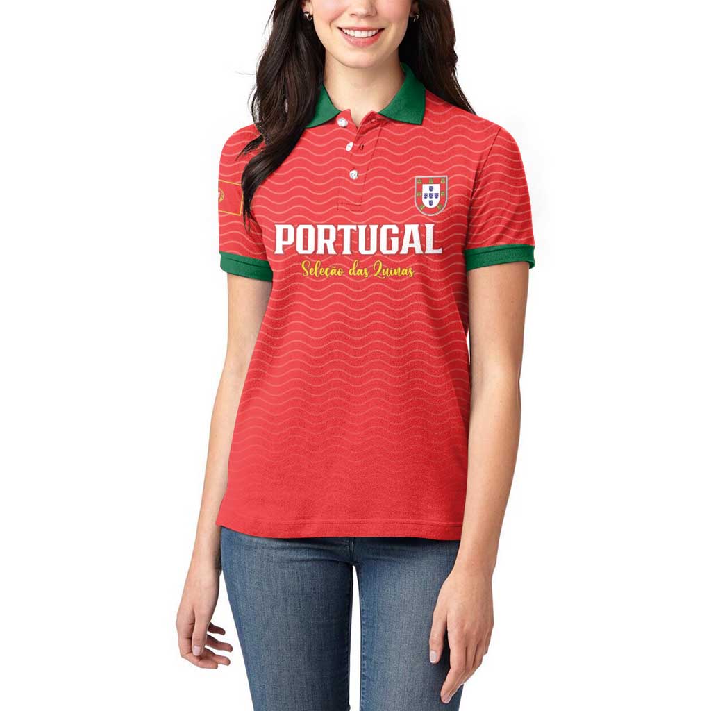Custom Portugal Football Women Polo Shirt Never Back Down 2026