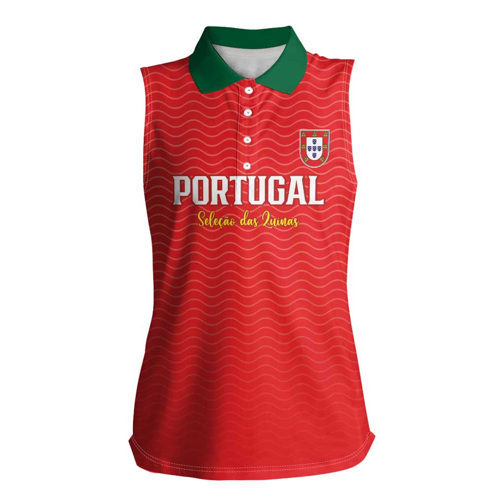 Custom Portugal Football Women Sleeveless Polo Shirt Never Back Down 2026