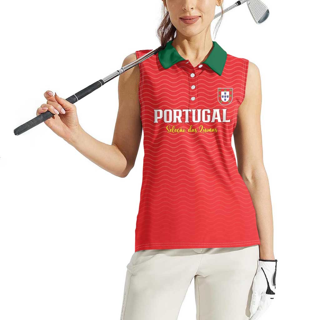 Custom Portugal Football Women Sleeveless Polo Shirt Never Back Down 2026
