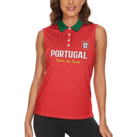Custom Portugal Football Women Sleeveless Polo Shirt Never Back Down 2026