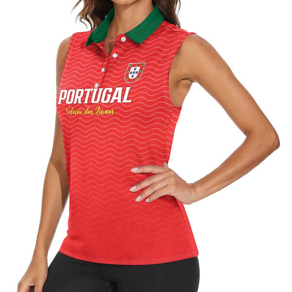 Custom Portugal Football Women Sleeveless Polo Shirt Never Back Down 2026