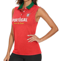 Custom Portugal Football Women Sleeveless Polo Shirt Never Back Down 2026