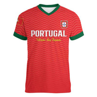 Custom Portugal Football Women V-Neck T-Shirt Never Back Down 2026