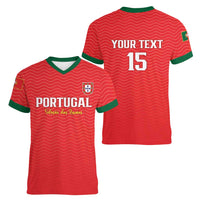 Custom Portugal Football Women V-Neck T-Shirt Never Back Down 2026