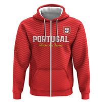 Custom Portugal Football Zip Hoodie Never Back Down 2026