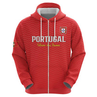 Custom Portugal Football Zip Hoodie Never Back Down 2026