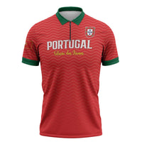 Custom Portugal Football Zipper Polo Shirt Never Back Down 2026