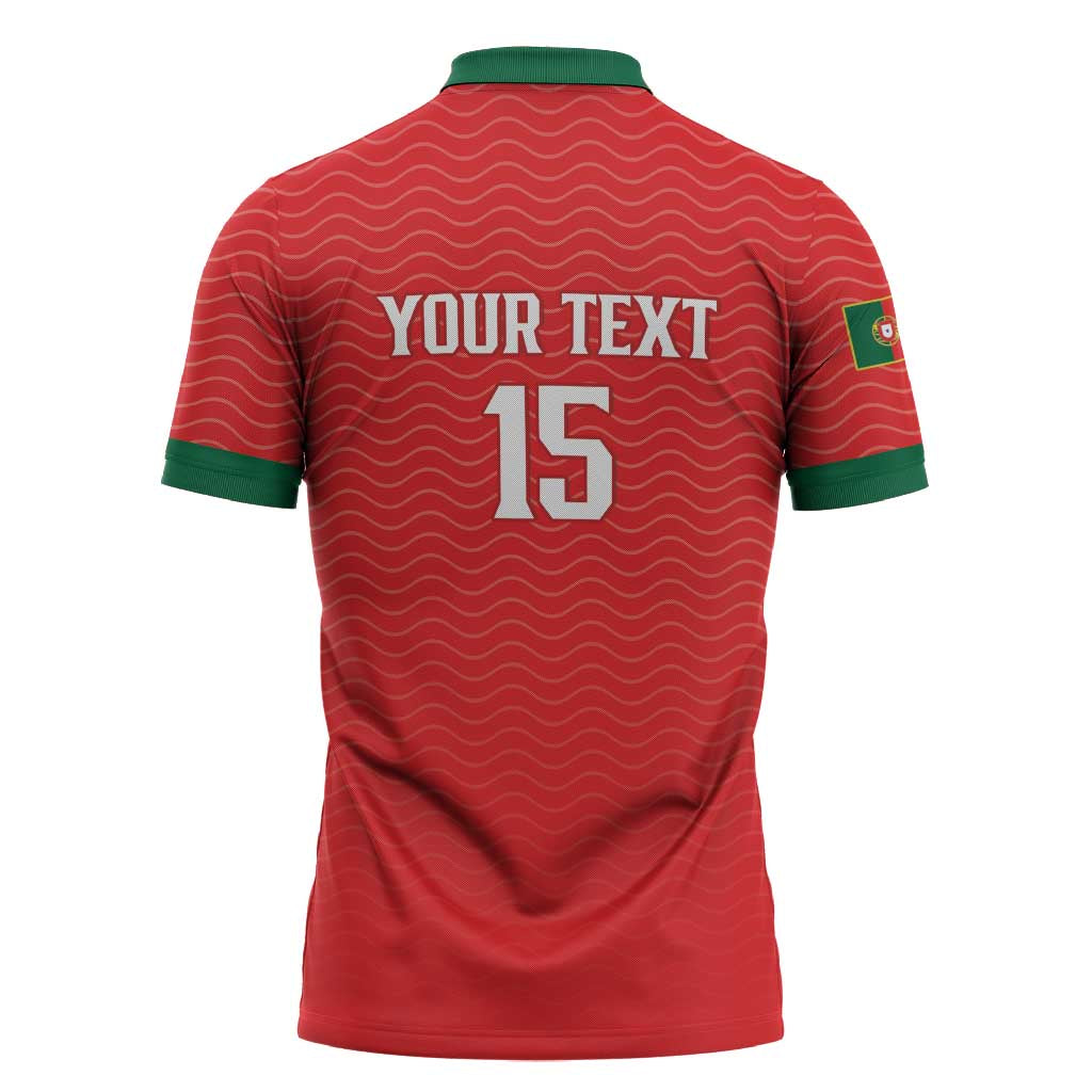 Custom Portugal Football Zipper Polo Shirt Never Back Down 2026