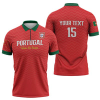 Custom Portugal Football Zipper Polo Shirt Never Back Down 2026