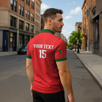 Custom Portugal Football Zipper Polo Shirt Never Back Down 2026