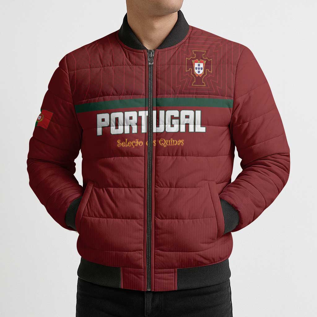 Custom Portugal Football 2026 Bomber Puffer Jacket Vamos Portugal