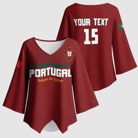 Custom Portugal Football 2026 Kimono Sleeve Blouse Vamos Portugal