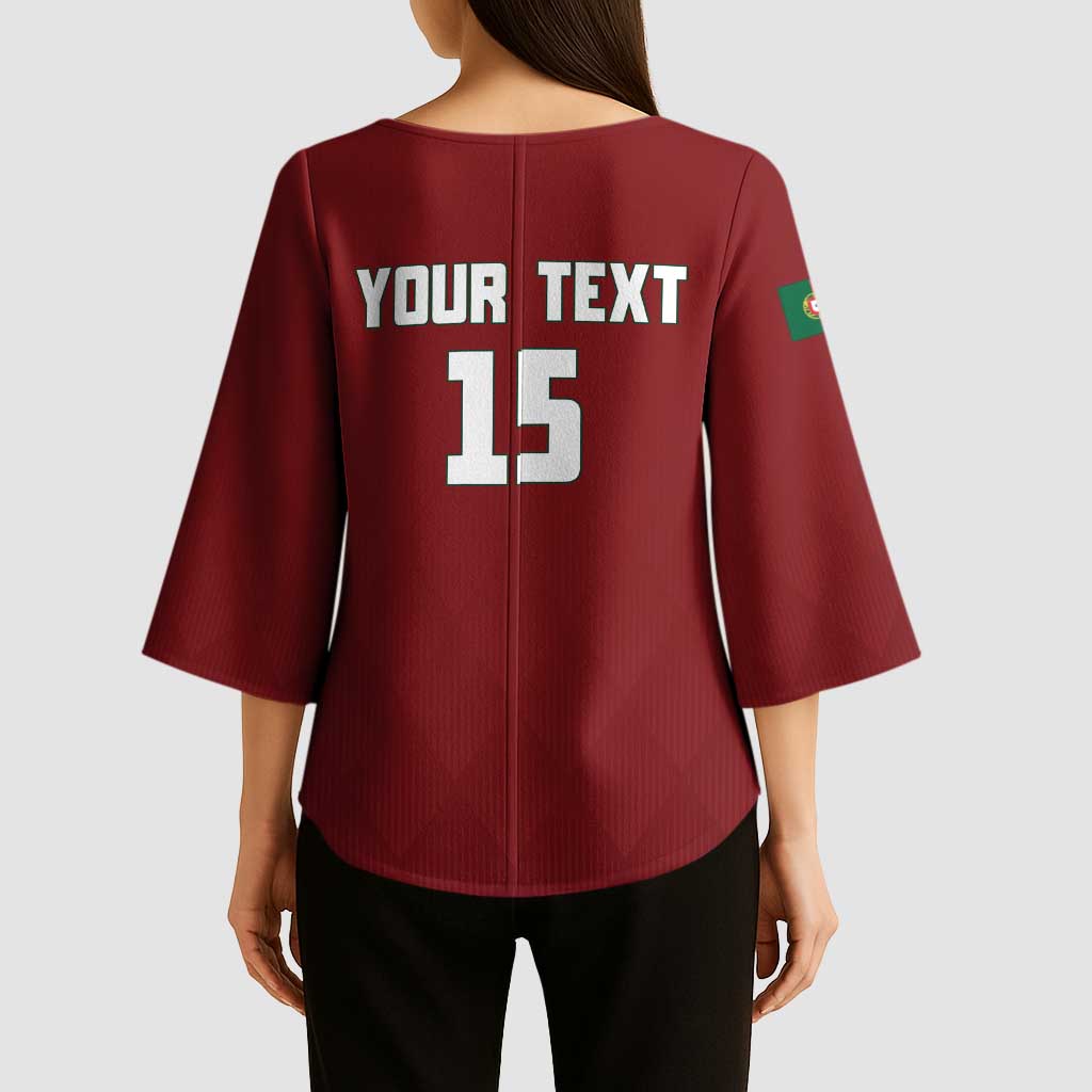 Custom Portugal Football 2026 Kimono Sleeve Blouse Vamos Portugal