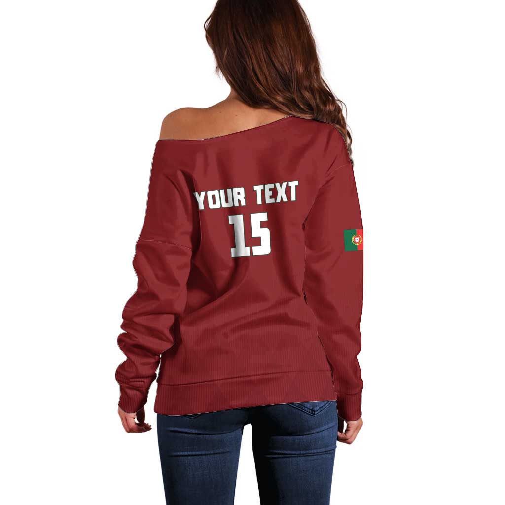 Custom Portugal Football 2026 Off Shoulder Sweater Vamos Portugal