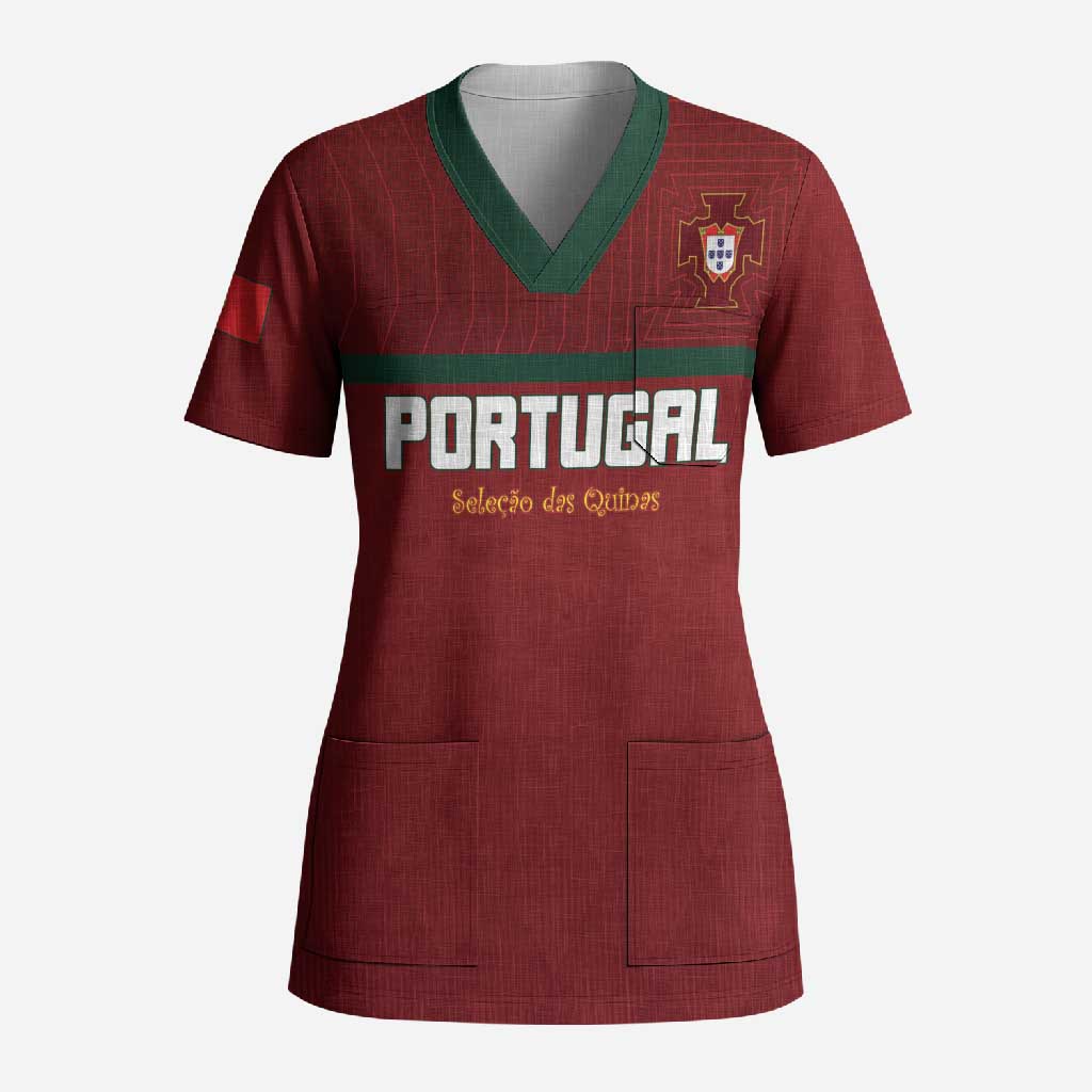 Custom Portugal Football 2026 Scrub Top Vamos Portugal