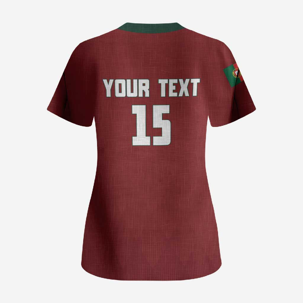 Custom Portugal Football 2026 Scrub Top Vamos Portugal
