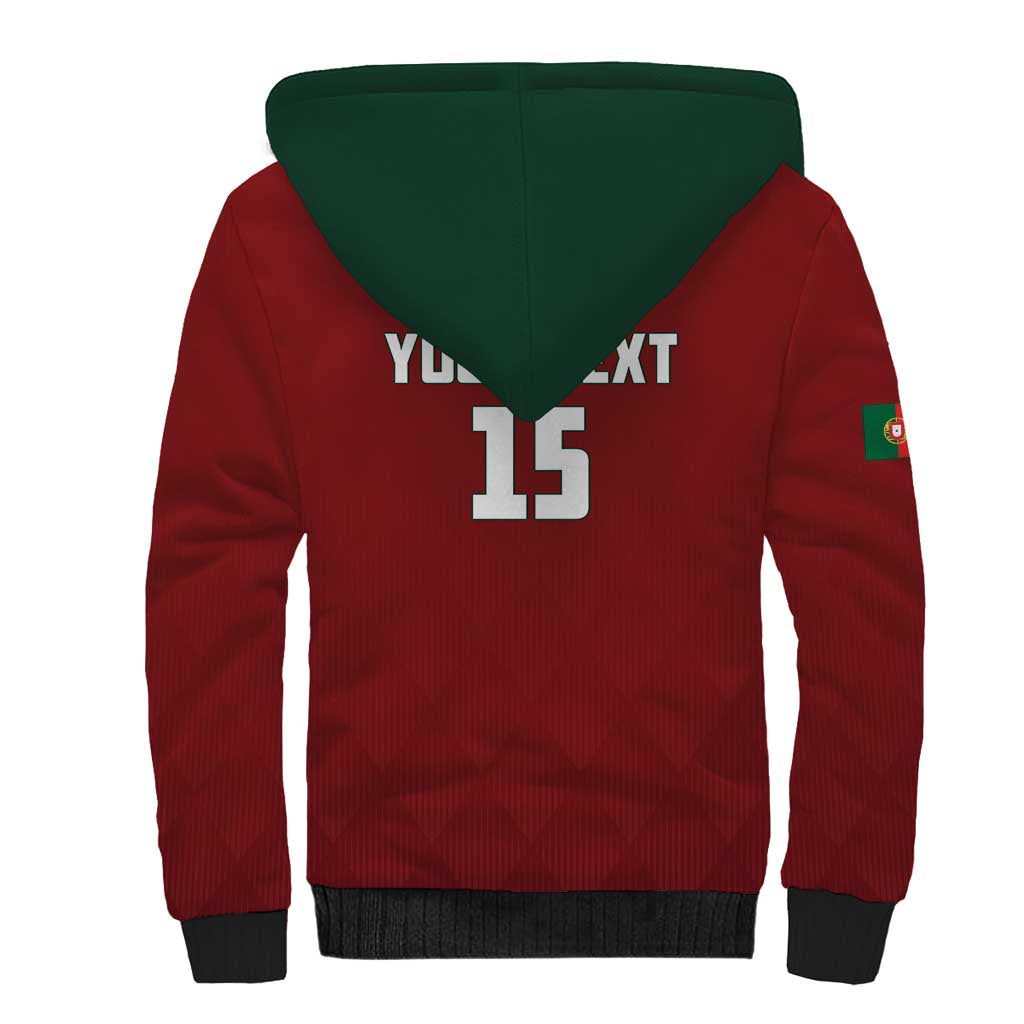 Custom Portugal Football 2026 Sherpa Hoodie Vamos Portugal