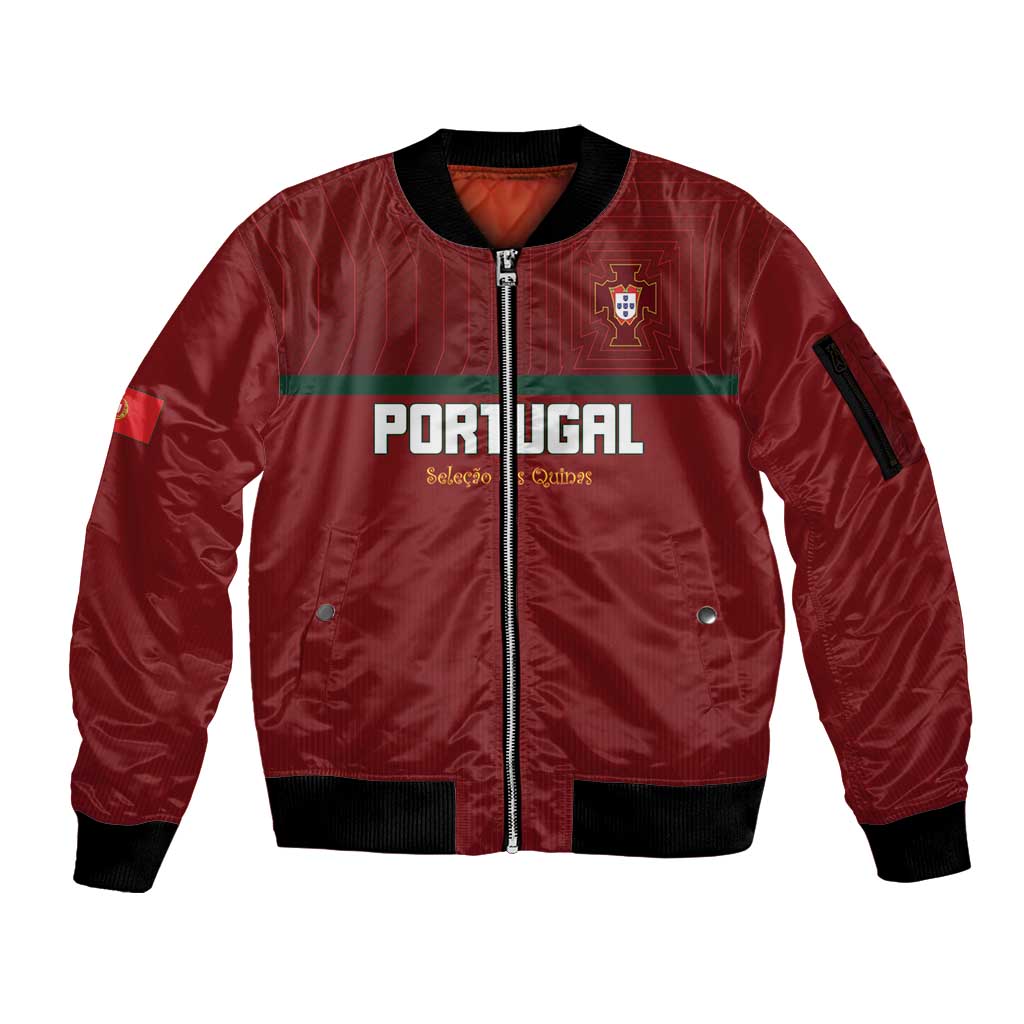 Custom Portugal Football 2026 Sleeve Zip Bomber Jacket Vamos Portugal