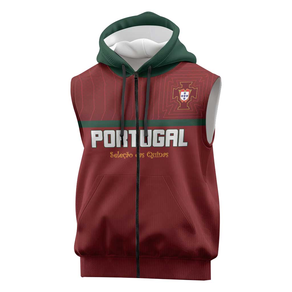 Custom Portugal Football 2026 Sleeveless Zip Hoodie Vamos Portugal