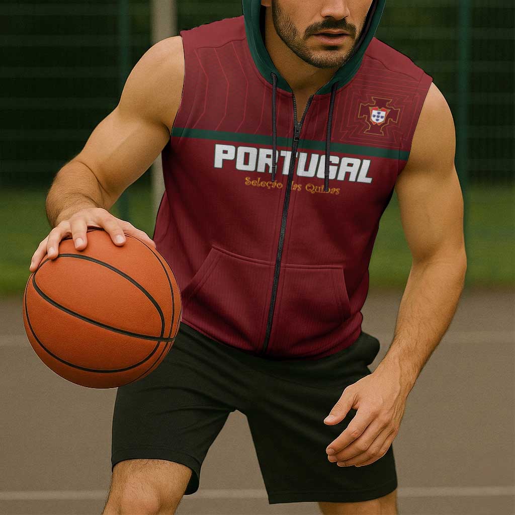 Custom Portugal Football 2026 Sleeveless Zip Hoodie Vamos Portugal