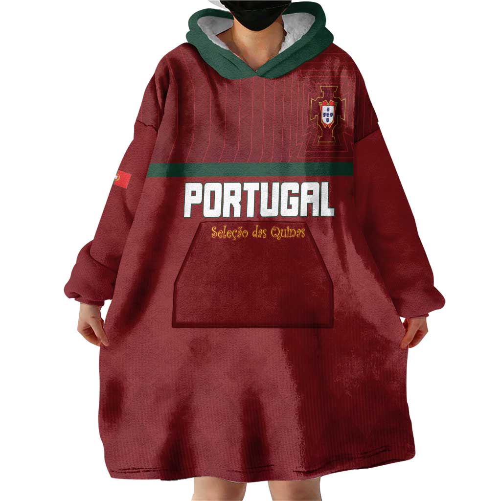 Custom Portugal Football 2026 Wearable Blanket Hoodie Vamos Portugal