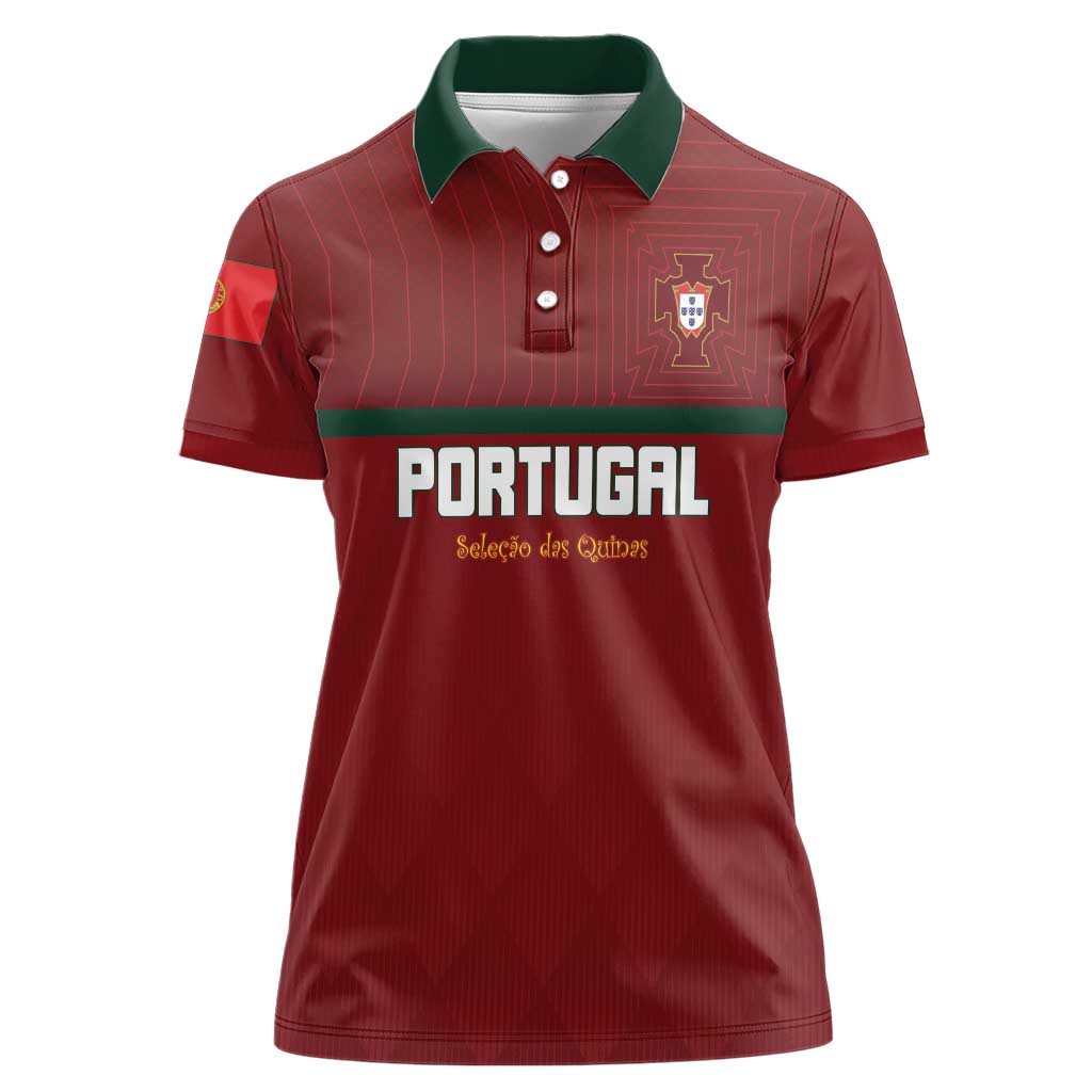 Custom Portugal Football 2026 Women Polo Shirt Vamos Portugal