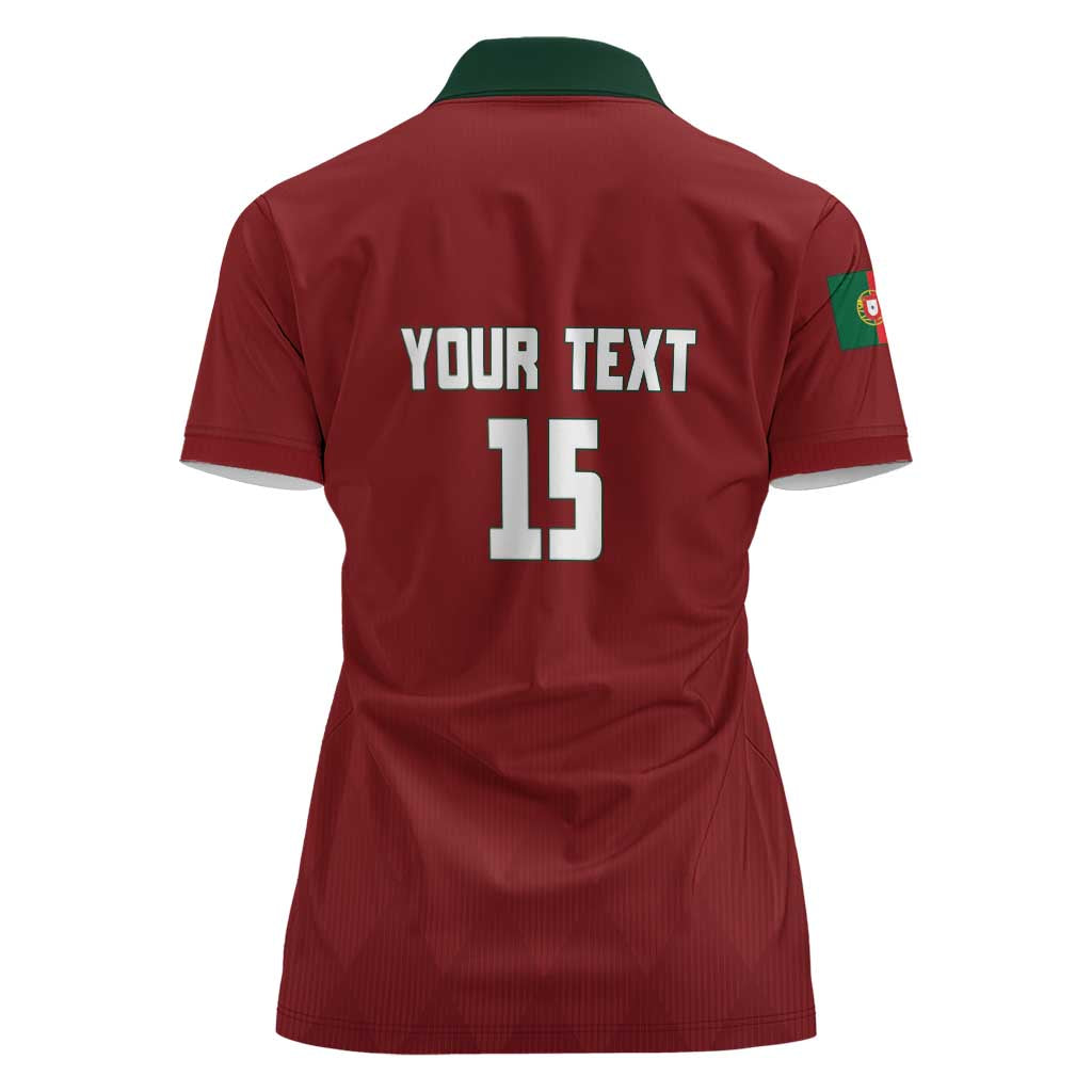Custom Portugal Football 2026 Women Polo Shirt Vamos Portugal