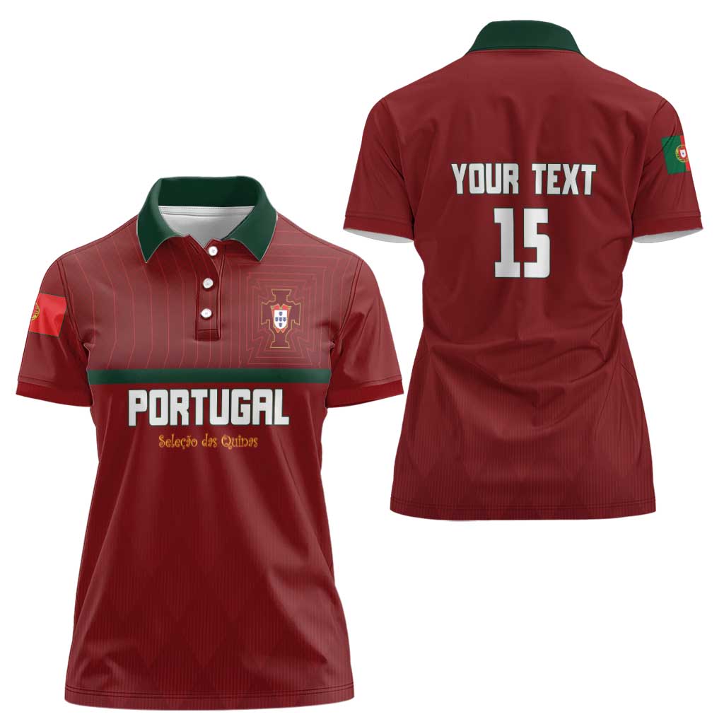 Custom Portugal Football 2026 Women Polo Shirt Vamos Portugal