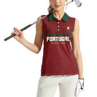 Custom Portugal Football 2026 Women Sleeveless Polo Shirt Vamos Portugal