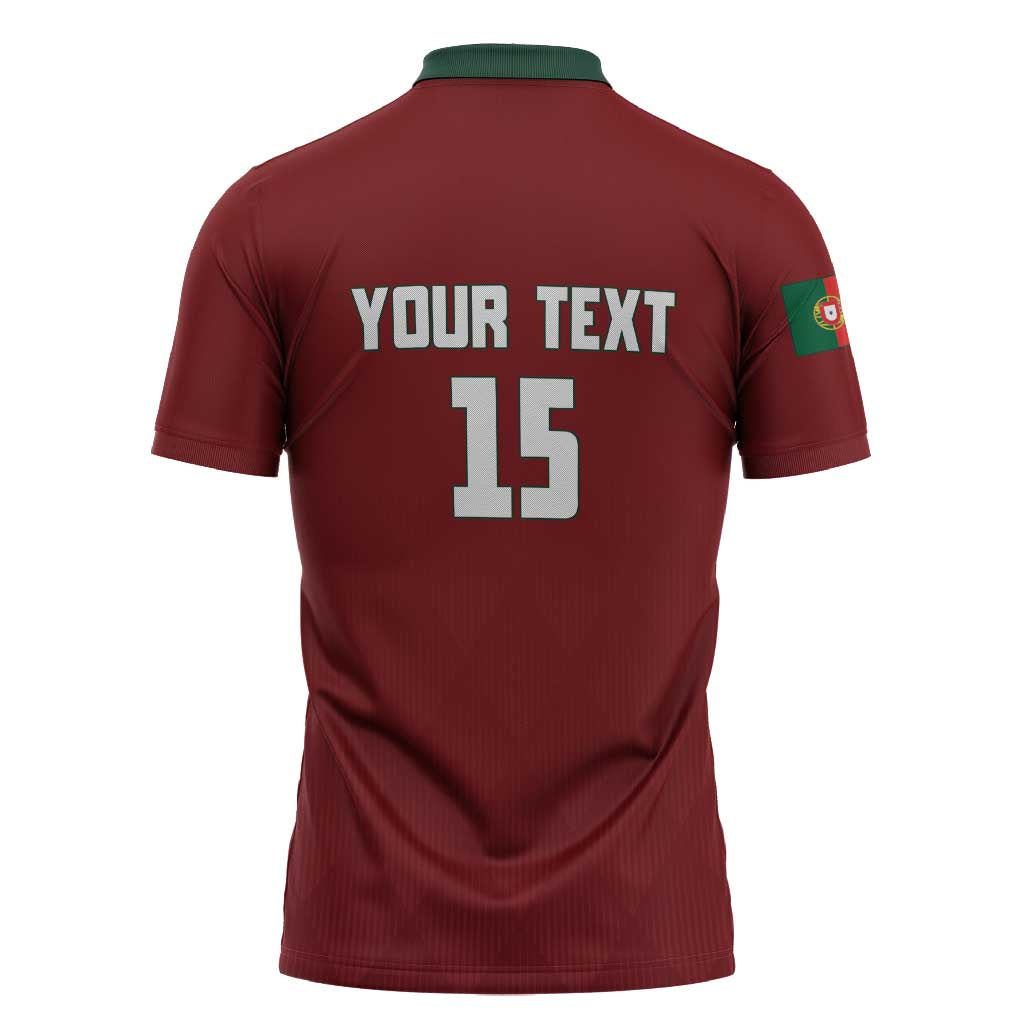 Custom Portugal Football 2026 Zipper Polo Shirt Vamos Portugal