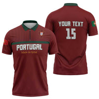 Custom Portugal Football 2026 Zipper Polo Shirt Vamos Portugal