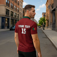 Custom Portugal Football 2026 Zipper Polo Shirt Vamos Portugal